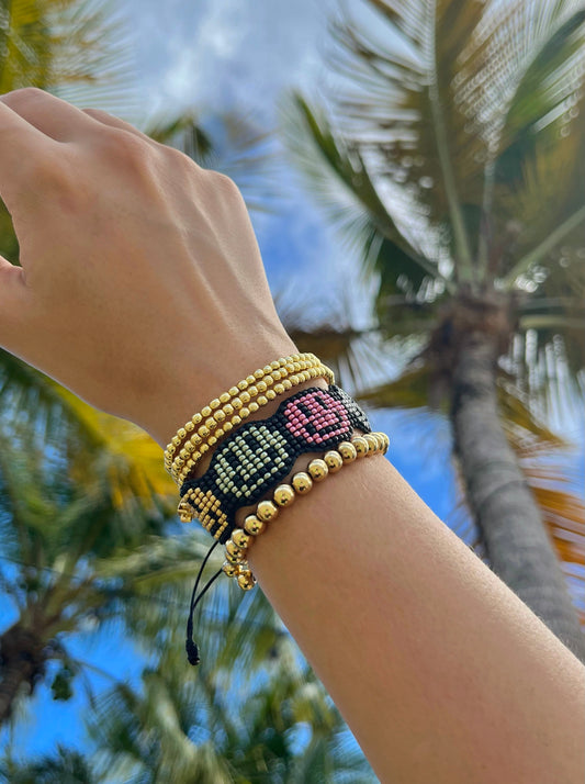 PULSERA DE BALINES DORADOS PEQUEÑOS