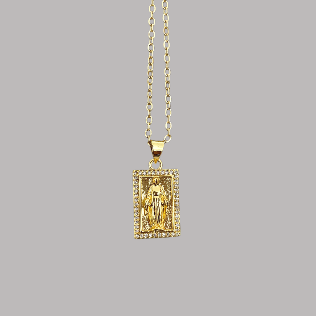 COLLAR MEDALLA MILAGROSA CUADRADA