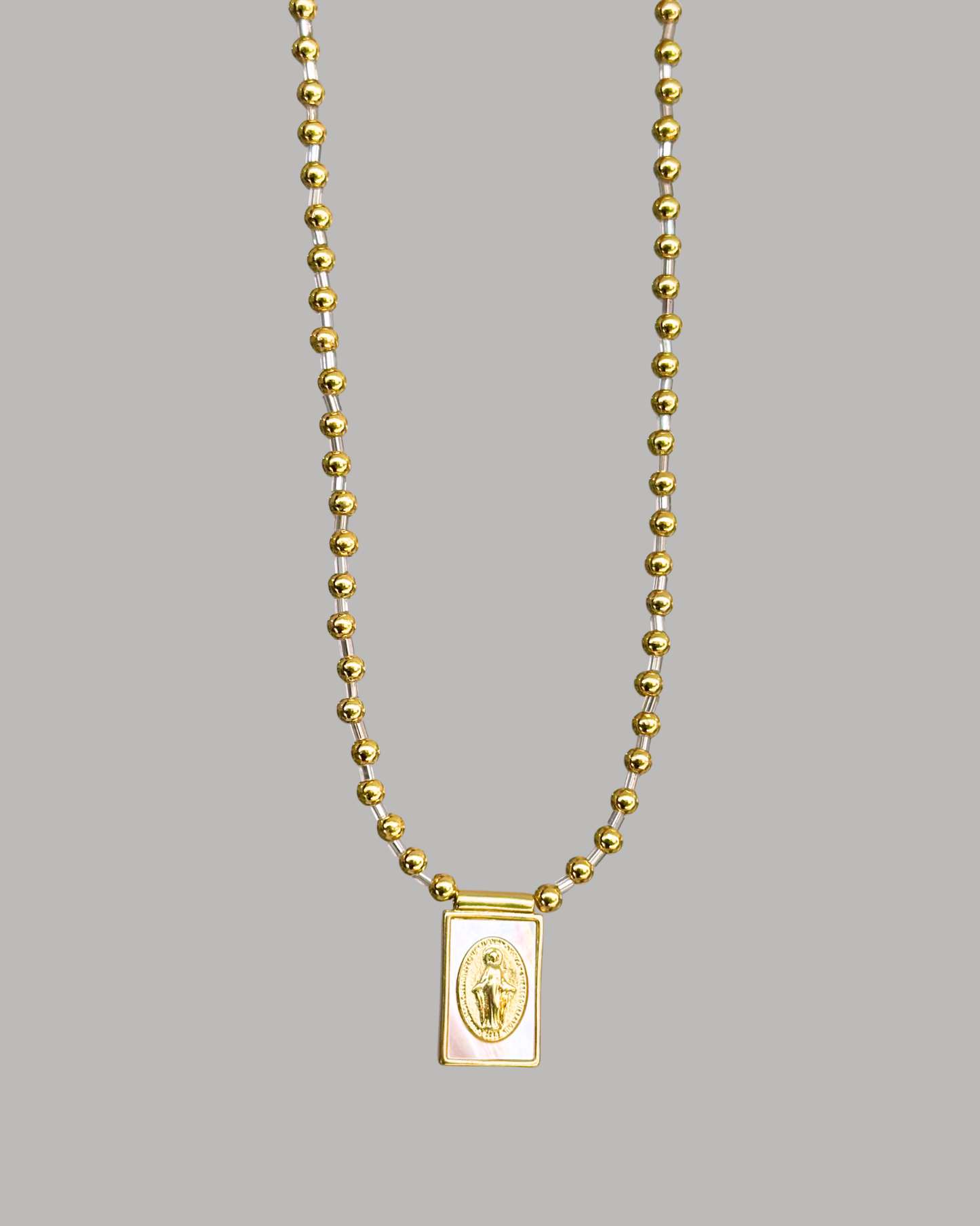 COLLAR ESCAPULARIO VIRGEN MILAGROSA Y BALINES