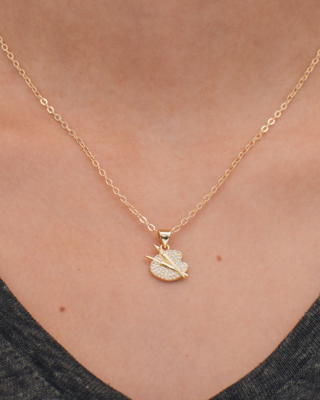 COLLAR PALETA DE PINTURA Y PINCELES