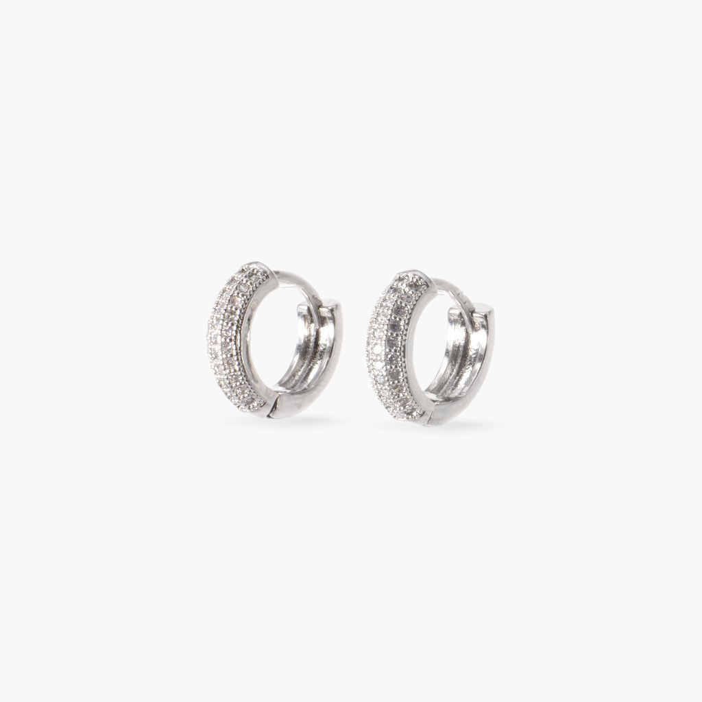 ARGOLLAS PLATEADAS MINI DE CIRCONES