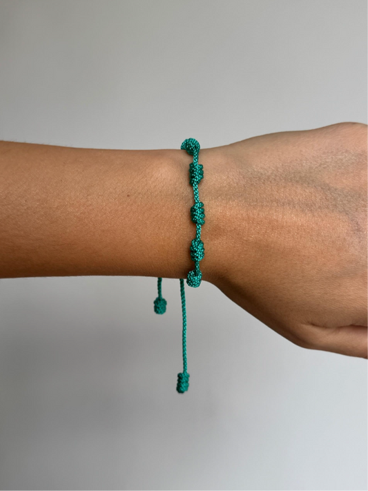 PULSERA SUENTE NUDOS TURQUESA