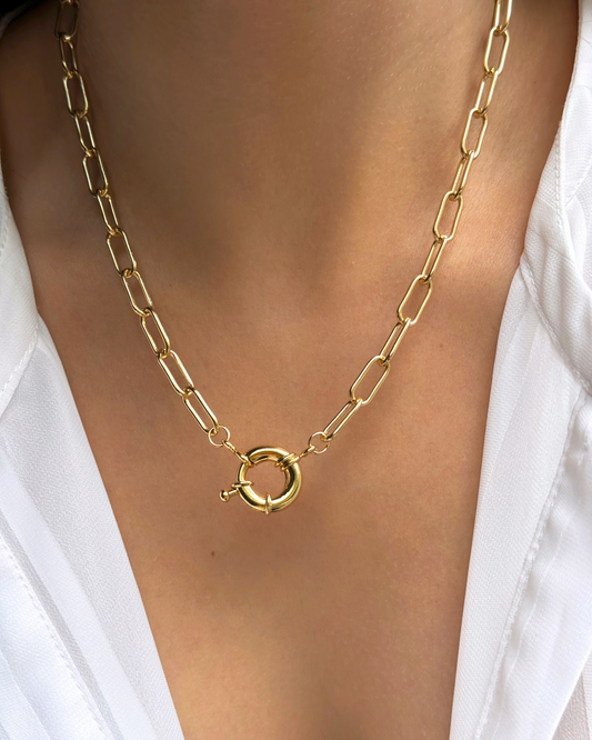 COLLAR DE ESLABONES Y BROCHE SALVAVIDAS