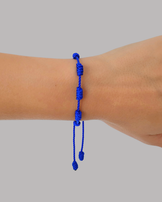 PULSERA SIETE NUDOS AZUL