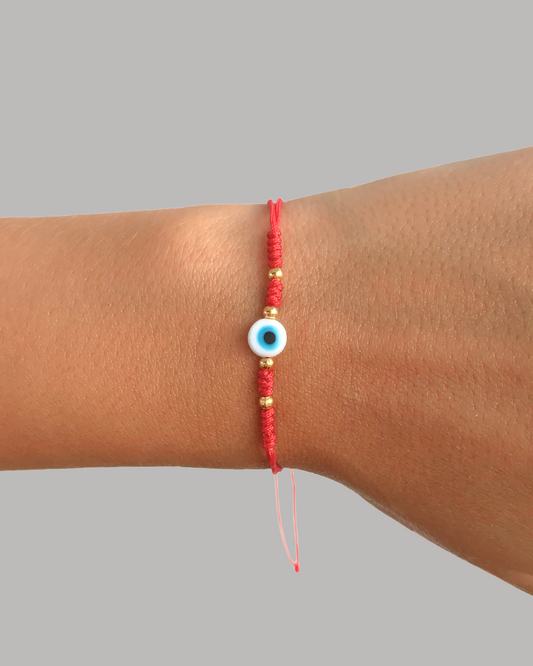 PULSERA HILO OJO TURCO BLANCO