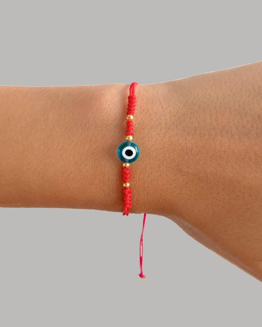 PULSERA HILO OJO TURCO TURQUESA
