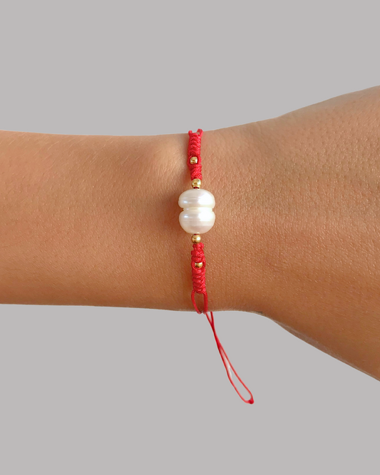 PULSERA HILO ROJO Y PERLA