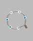 PULSERA BALINES PLATEADOS Y OJOS TURCOS