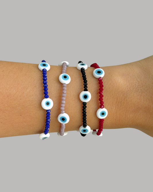 PULSERA CRISTALES Y OJOS TURCOS