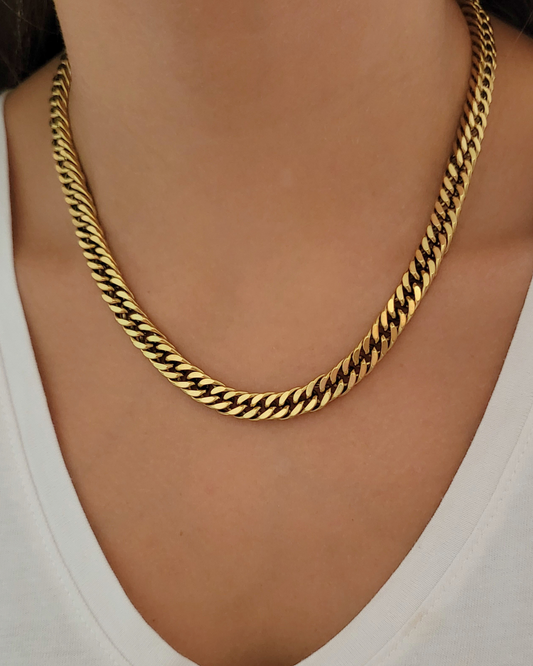 COLLAR ESLABONES ACERO DORADO