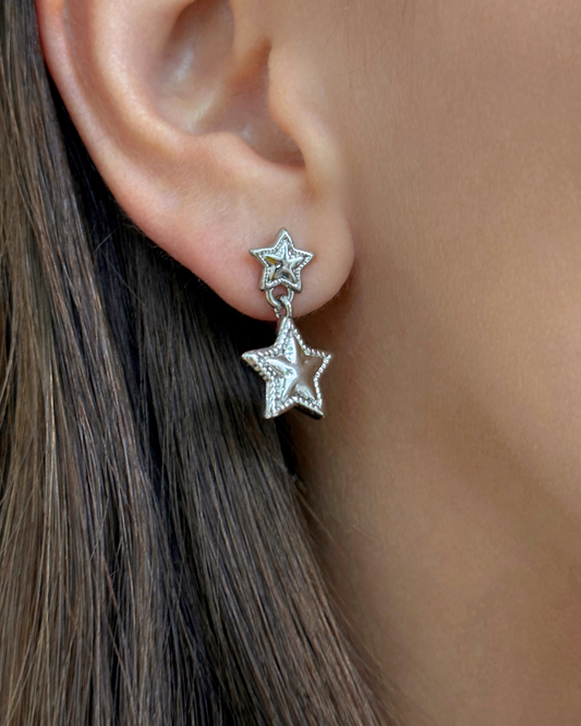 ZARCILLOS ESTRELLAS PLATEADAS