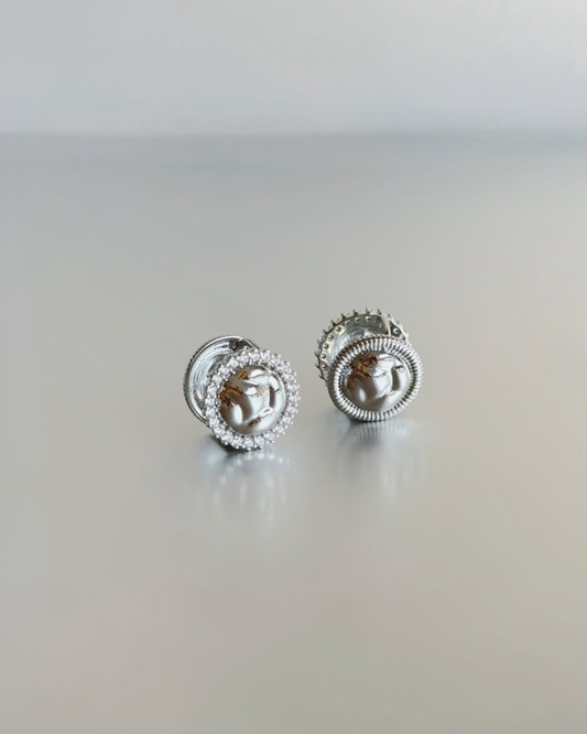 ZARCILLOS PLATEADOS CIRCULARES