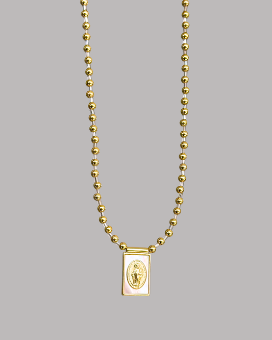 COLLAR ESCAPULARIO VIRGEN MILAGROSA Y BALINES