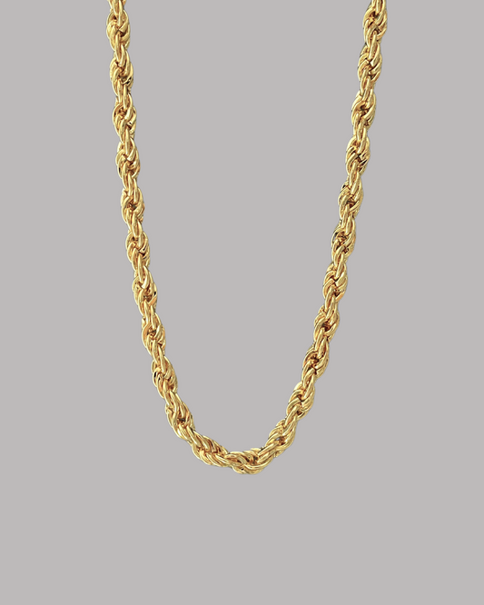 COLLAR CADENA DORADA ENTORCHADA GRUESA