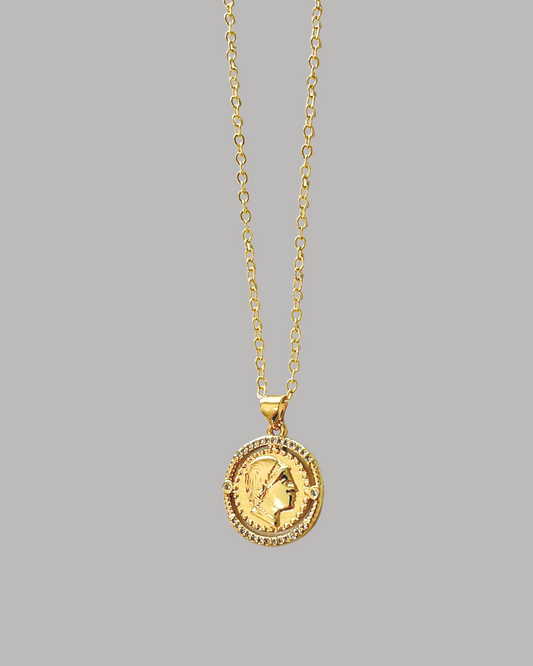 COLLAR MONEDA DORADA