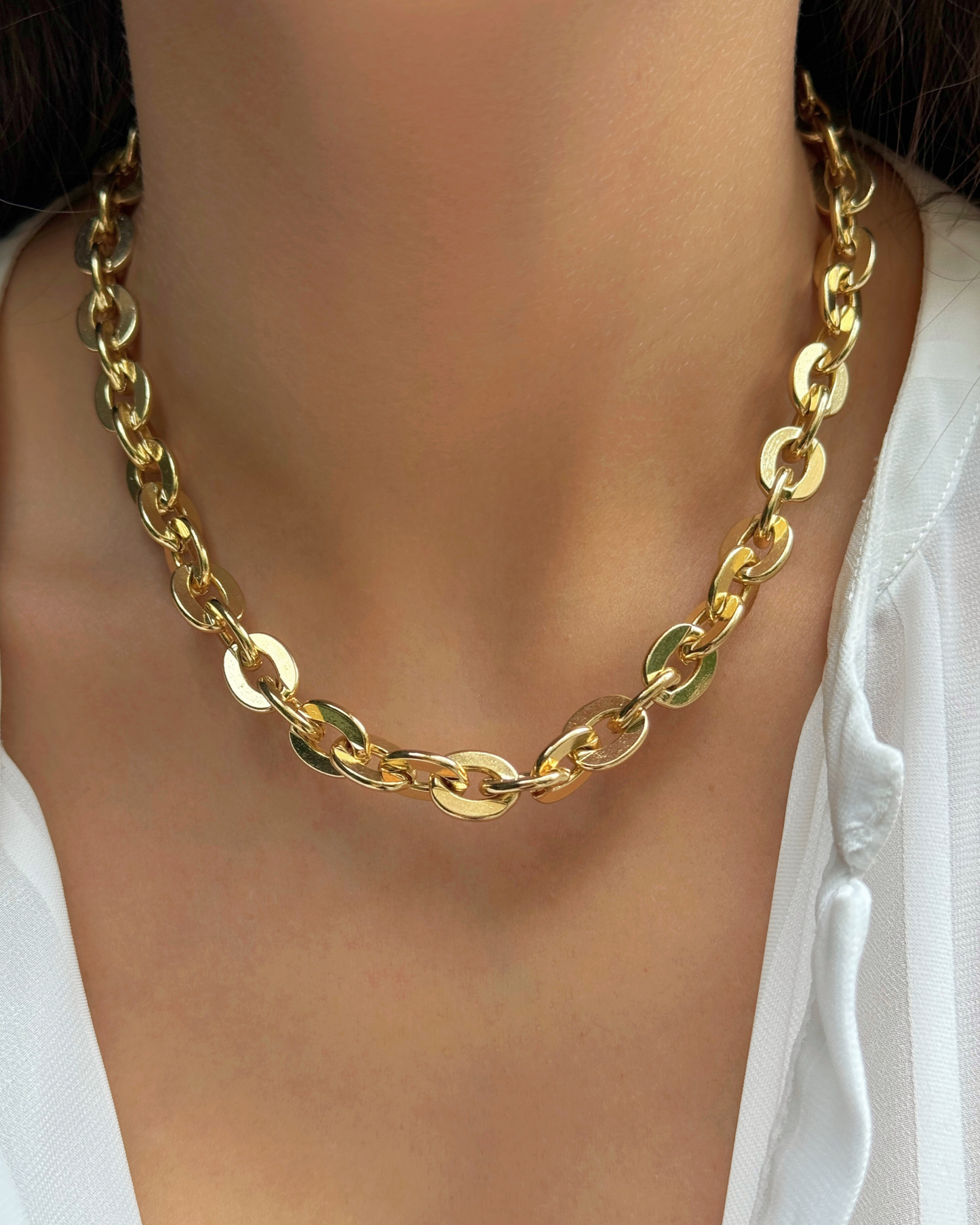 COLLAR ESLABONES GRANDES DORADOS