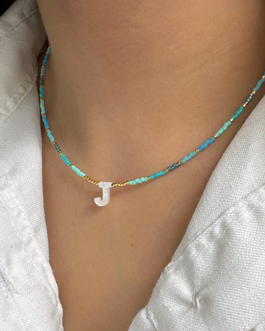 COLLAR INICIAL TURQUESA MIYUKI