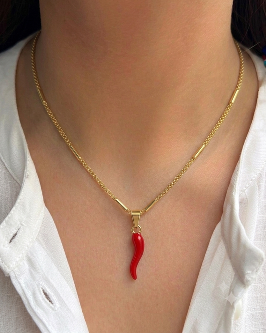 COLLAR CORNICELLO ROJO