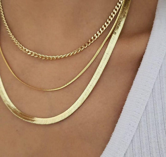 COLLAR TIPO SERPIENTE DELGADO DORADO