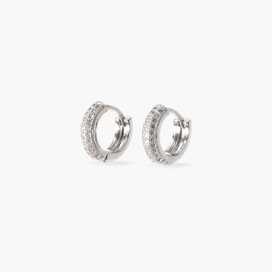 ARGOLLAS PLATEADAS MINI DE CIRCONES