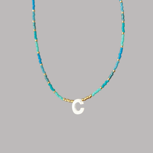 COLLAR INICIAL TURQUESA MIYUKI