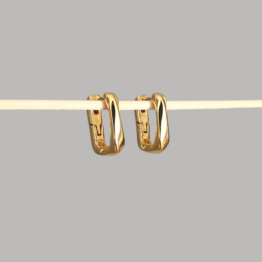 ARGOLLAS CUADRADAS LISAS DORADAS