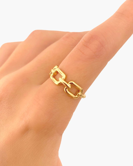 ANILLO DORADO DE ESLABONES